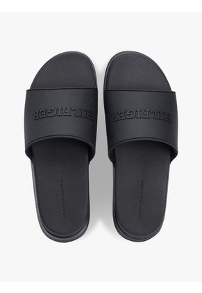 Sandalias Negro Con Monotipo Hilfiger Tommy Hilfiger