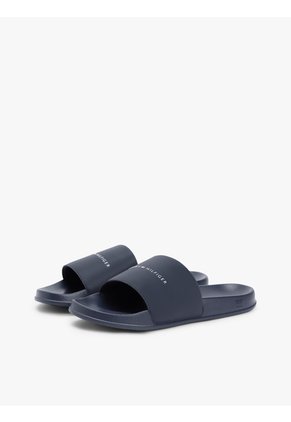 Sandalias Azul Texturizadas Con Logo Tommy Hilfiger