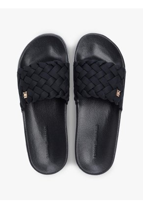 Sandalias Negro Con Tira Trenzada Tommy Hilfiger