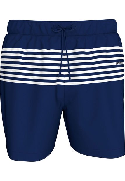 Pantaloneta Azul De Baño Essential Estampado De Medio Largo Tommy Hilfiger