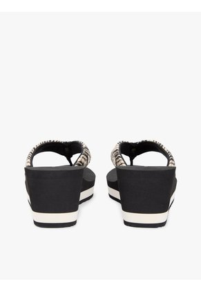 Sandalias Negro De Cuña Con Tiras De Cuerda Tommy Hilfiger