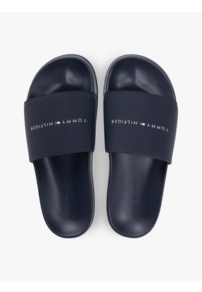 Sandalias Azul Texturizadas Con Logo Tommy Hilfiger