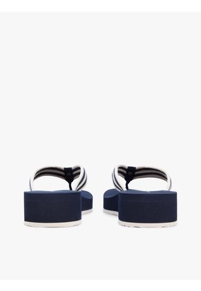 Sandalias Azul De Cuña Con Rayas Tommy Hilfiger