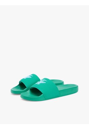 Sandalias Verde De Lona Con Logo Bordado Tommy Hilfiger