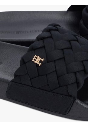 Sandalias Negro Con Tira Trenzada Tommy Hilfiger