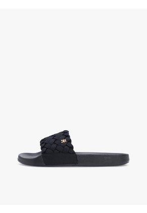 Sandalias Negro Con Tira Trenzada Tommy Hilfiger