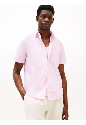 Camisa Rosada Heritage De Manga Corta Tommy Hilfiger