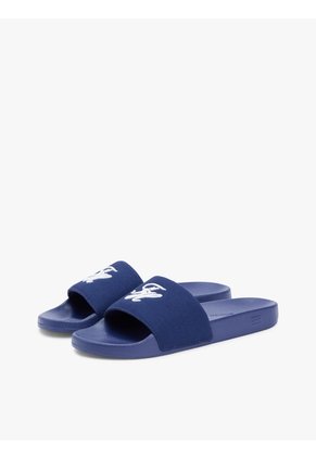 Sandalias Azul De Lona Con Logo Bordado Tommy Hilfiger