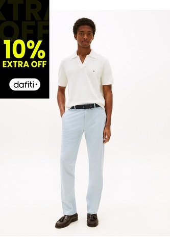 Pantalón Blanco Chino Denton Recto De Sarga Tommy Hilfiger Tommy Hilfiger