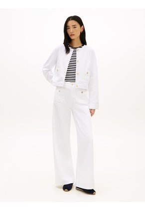 Chaqueta Blanca Denim Con Botones Dorados Tommy Hilfiger