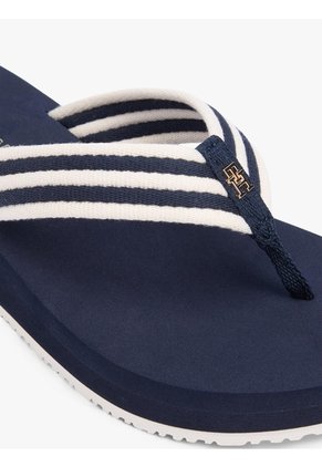 Sandalias Azul De Cuña Con Rayas Tommy Hilfiger
