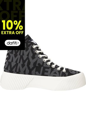 Tenis Altas De Punto Con Logos Mujer Negro Tommy Hilfiger