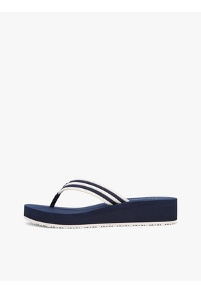 Sandalias Azul De Cuña Con Rayas Tommy Hilfiger