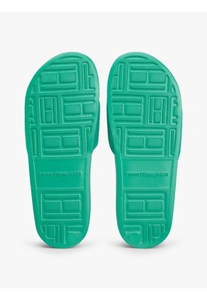 Sandalias Verde De Lona Con Logo Bordado Tommy Hilfiger