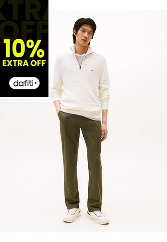 Pantalón Blanco Chino Denton Recto De Sarga Tommy Hilfiger Tommy Hilfiger