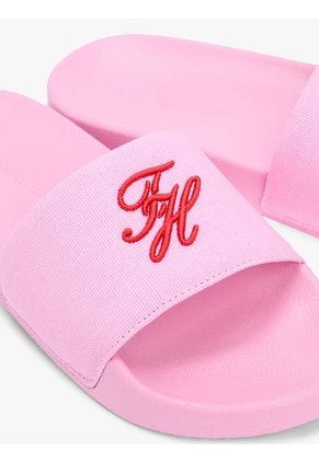Sandalias Rosa De Lona Con Logo Bordado Tommy Hilfiger