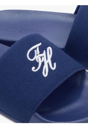 Sandalias Azul De Lona Con Logo Bordado Tommy Hilfiger