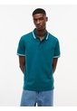 Polo Verde De Corte Regular Ribeteado Con Logo Tommy Jeans de Tommy Hilfiger