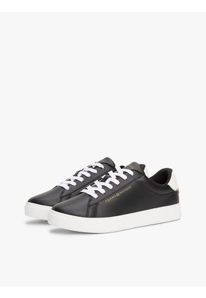 Tenis Negro Essential De Cuero Tommy Hilfiger