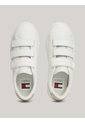 Tenis Beige De Cuero Con Cierre De Velcro Tommy Hilfiger de Tommy Hilfiger