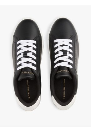 Tenis Negro Essential De Cuero Tommy Hilfiger