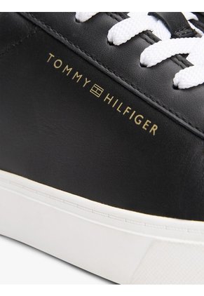 Tenis Negro Essential De Cuero Tommy Hilfiger