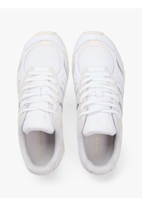 Tenis Blanco De Cuero Con Monograma TH Tommy Hilfiger