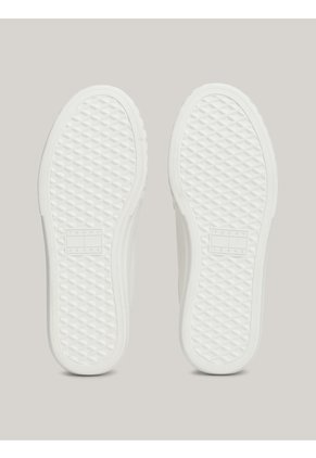 Tenis Beige De Cuero Con Cierre De Velcro Tommy Hilfiger