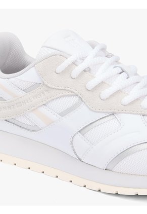 Tenis Blanco De Cuero Con Monograma TH Tommy Hilfiger