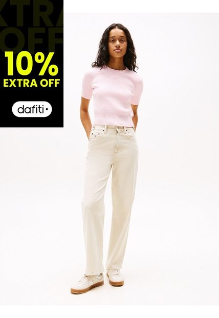 Pantalón Beige De Cinco Bolsillos De Corte Slim Tommy Jeans