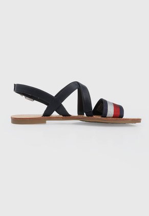Sandalia Plana Azul-Plateado-Rojo Tommy Hilfiger Cross Strap