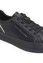 Tenis Negro De Cuero Con Suela Gruesa Tommy Hilfiger de Tommy Hilfiger