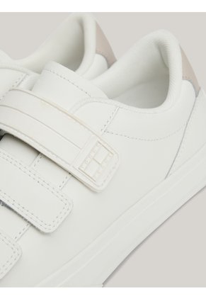 Tenis Beige De Cuero Con Cierre De Velcro Tommy Hilfiger