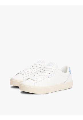 Tenis Azul Essential De Cuero Con Logo Tommy Hilfiger