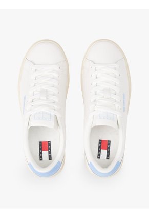 Tenis Azul Essential De Cuero Con Logo Tommy Hilfiger