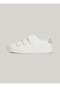 Tenis Beige De Cuero Con Cierre De Velcro Tommy Hilfiger de Tommy Hilfiger