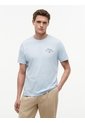 Camiseta Celeste De Cuello Redondo De Punto Con Logo Tommy Hilfiger de Tommy Hilfiger