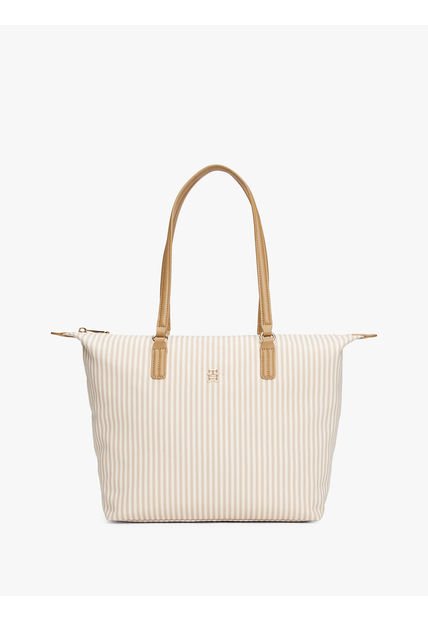 Bolso Beige Tote De Lona Tommy Hilfiger