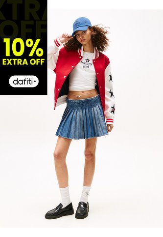 Minifalda Azul Tommy Girl Con Plisado Tommy Jeans Tommy Hilfiger
