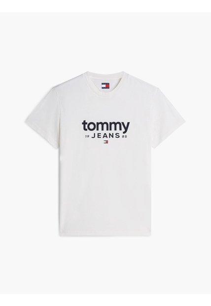 Camiseta Marfil De Corte Slim Con Logo Estampado Gráfico Tommy Jeans