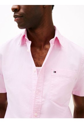 Camisa Rosada Heritage De Manga Corta Tommy Hilfiger