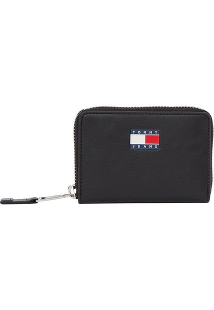 Billetera Negra Essential Con Cremallera Tommy Hilfiger