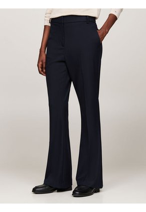 Pantalón Azul Acampanado Con Logo Esmaltado Tommy Hilfiger