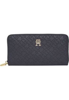 Billetera Azul Con Monogramas TH Y Cremallera Tommy Hilfiger