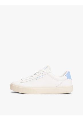 Tenis Azul Essential De Cuero Con Logo Tommy Hilfiger