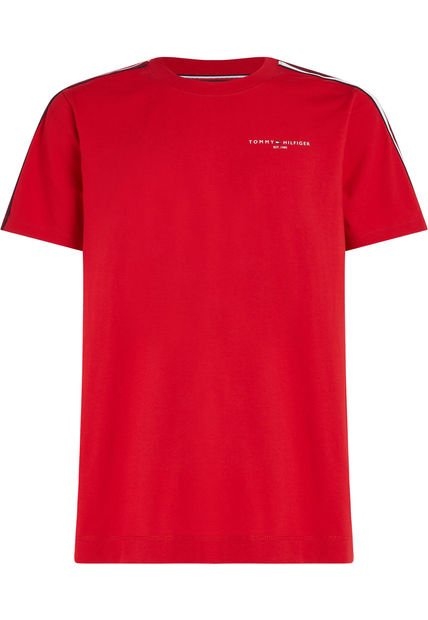 Camiseta Con Cinta Distintiva Hombre Rojo Tommy Hilfiger