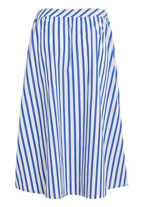 Falda Midi De Popelín Con Diseño De Rayas Mujer Azul Tommy Hilfiger