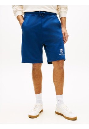 Bermudas Azul De Chándal Con Escudo Bordado Tommy Hilfiger