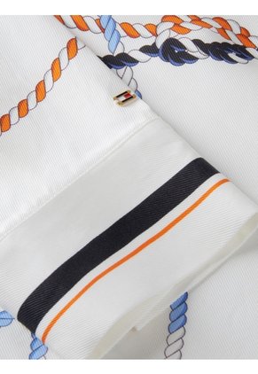 Camisa Blanca De Corte Regular Con Estampado De Cuerdas Tommy Hilfiger