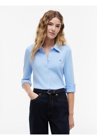 Camisa Celeste De Piqué 1985 De Corte Slim Tommy Hilfiger Tommy Hilfiger